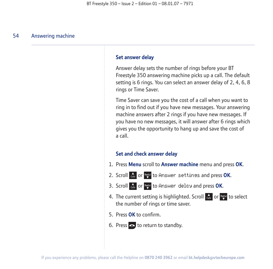 BT Freestyle 350 User Manual | Page 54 / 74