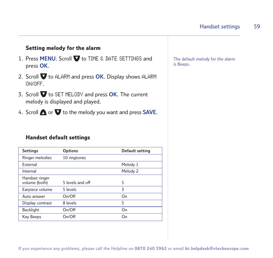 BT FREESTYLE 7150 User Manual | Page 59 / 80