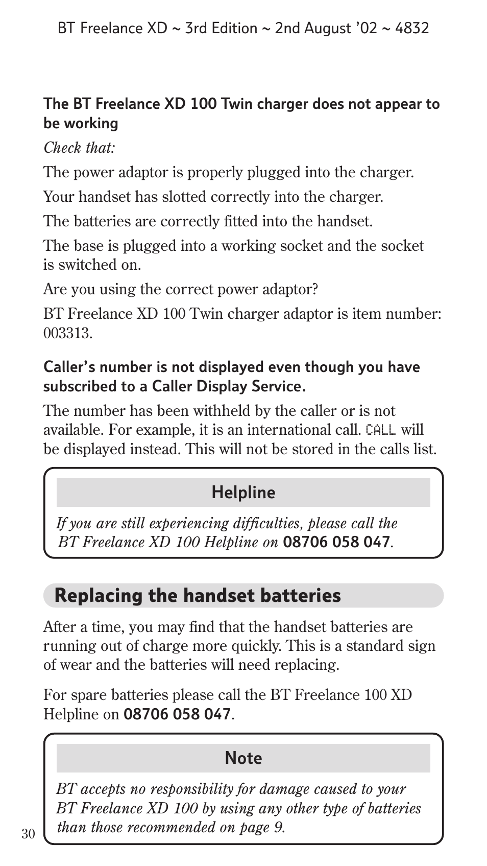 Replacing the handset batteries | BT Studio Twin User Manual | Page 31 / 37