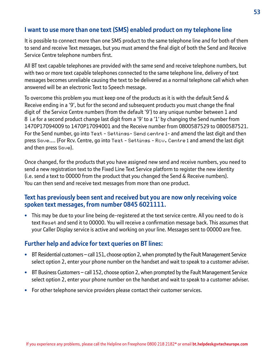 BT INSPIRE 1500 User Manual | Page 53 / 60