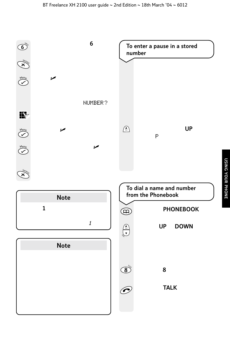 Button to return to the standby screen | BT FREELANCE XH 2100 User Manual | Page 19 / 42