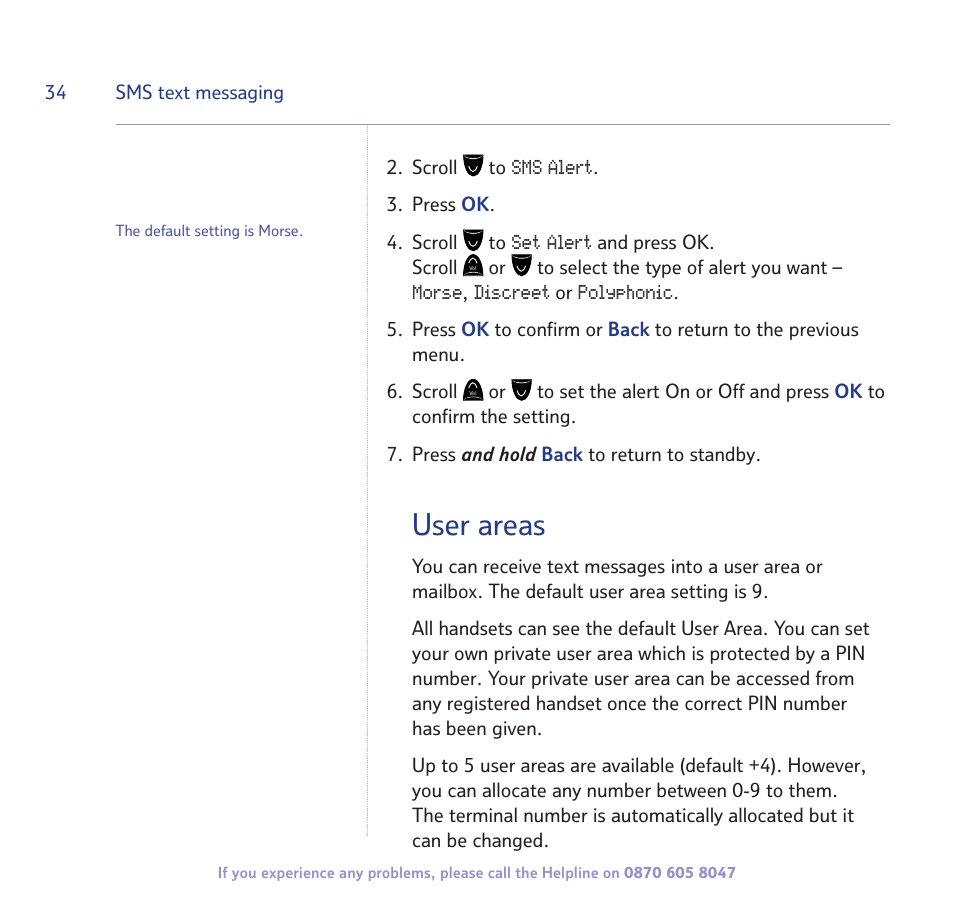 User areas | BT STUDIO 2300 User Manual | Page 34 / 67