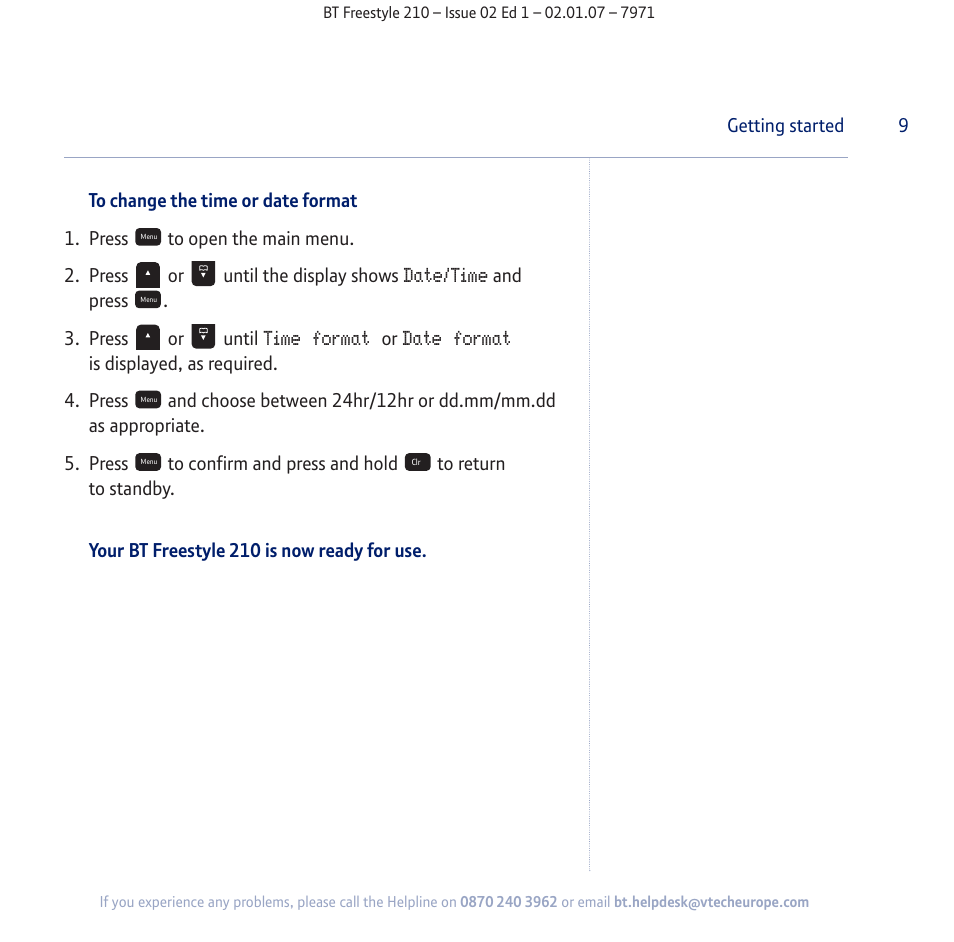BT 210 User Manual | Page 9 / 58