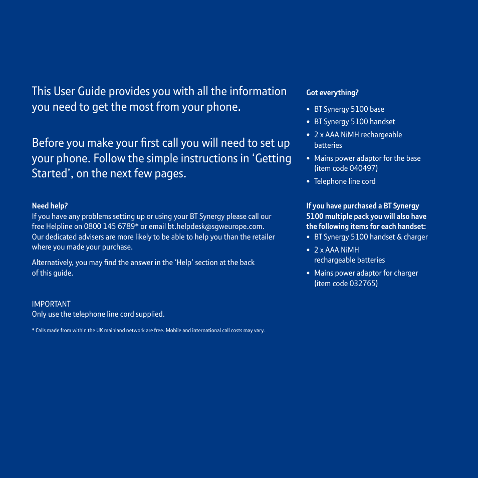BT Synergy 5100 User Manual | Page 3 / 59