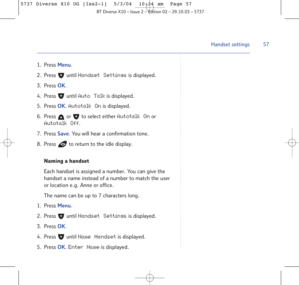 BT DIVERSE X10 User Manual | Page 57 / 88