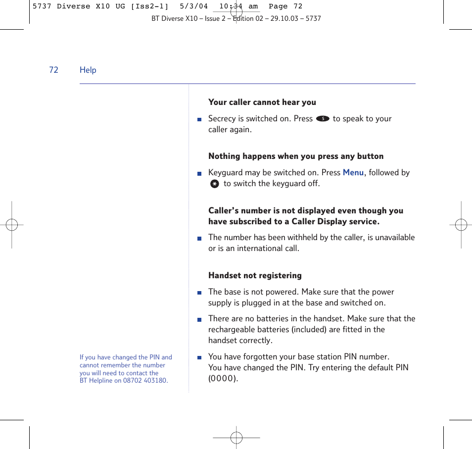 BT DIVERSE X10 User Manual | Page 72 / 88
