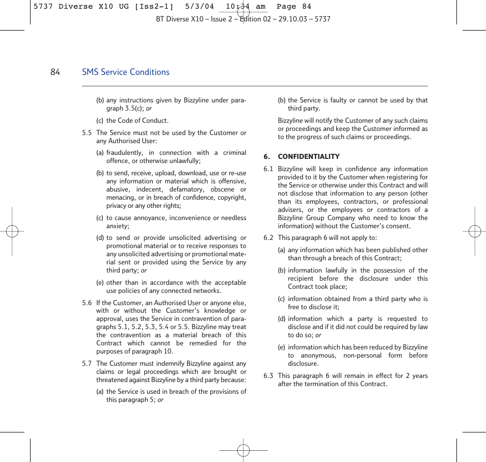 BT DIVERSE X10 User Manual | Page 84 / 88