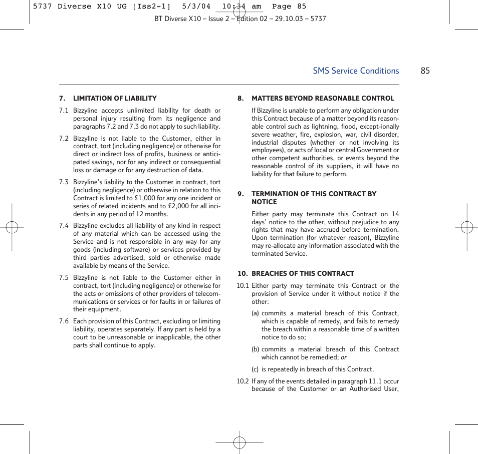 BT DIVERSE X10 User Manual | Page 85 / 88