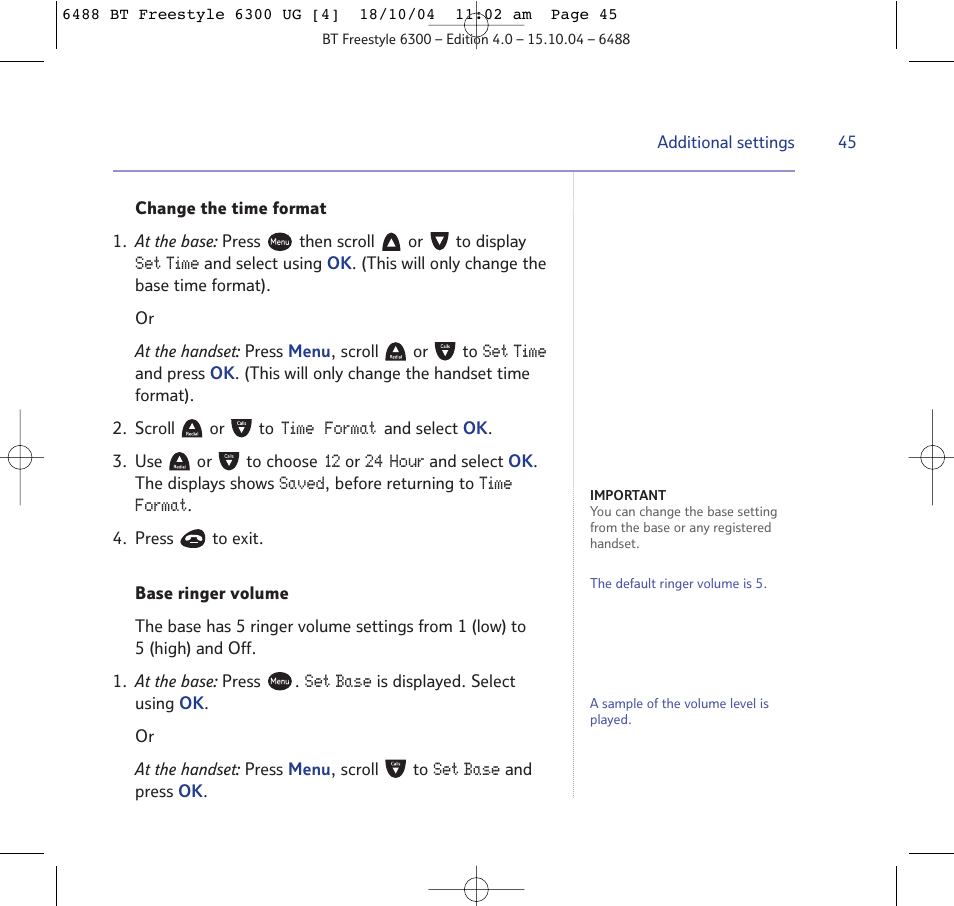 BT 6300 User Manual | Page 45 / 64