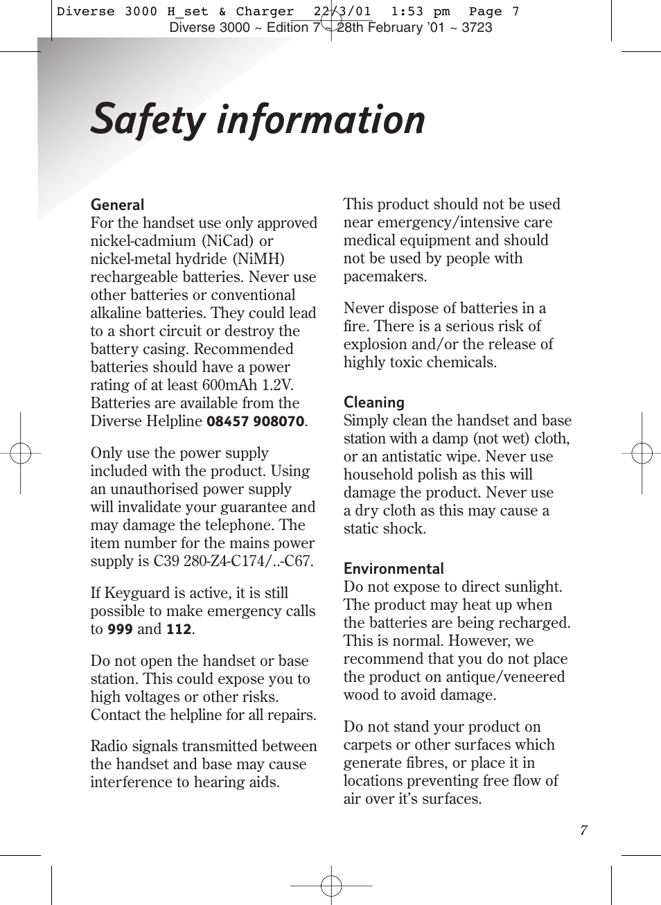 Safety information | BT 3000 Classic User Manual | Page 11 / 52
