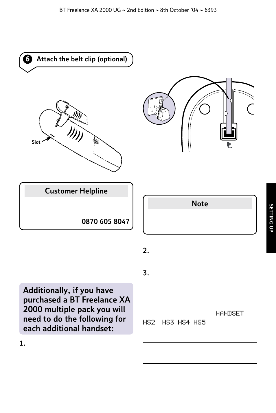 BT FREELANCE XA 2000 User Manual | Page 15 / 45