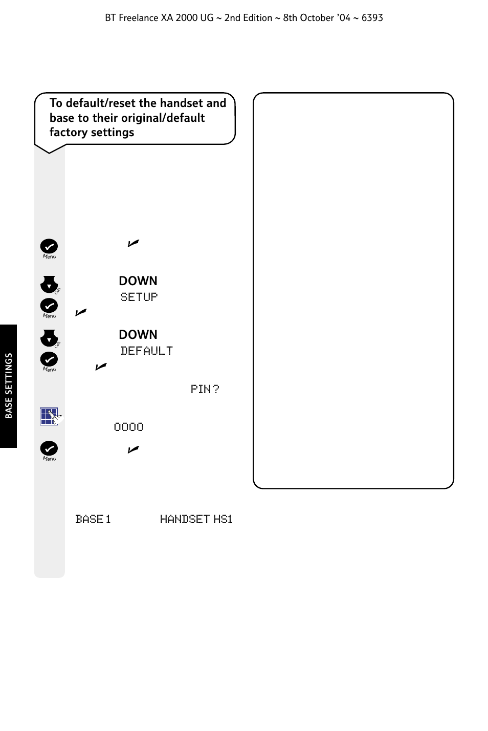BT FREELANCE XA 2000 User Manual | Page 28 / 45