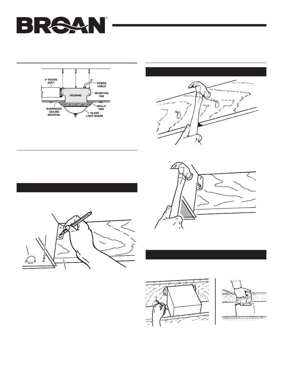 Typical installations (continued), Install the housing (continued), Install the housing | New construction existing construction, New construction | Broan 755 User Manual | Page 2 / 8