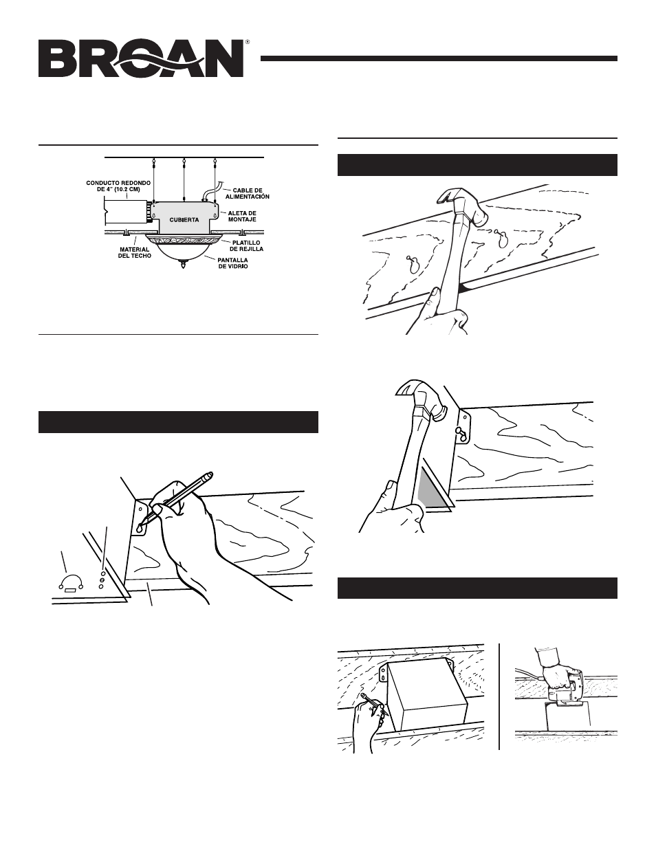 Instalaciones típicas (continuación), Construcción nueva construcción existente, Construcción nueva | Broan 755 User Manual | Page 6 / 8