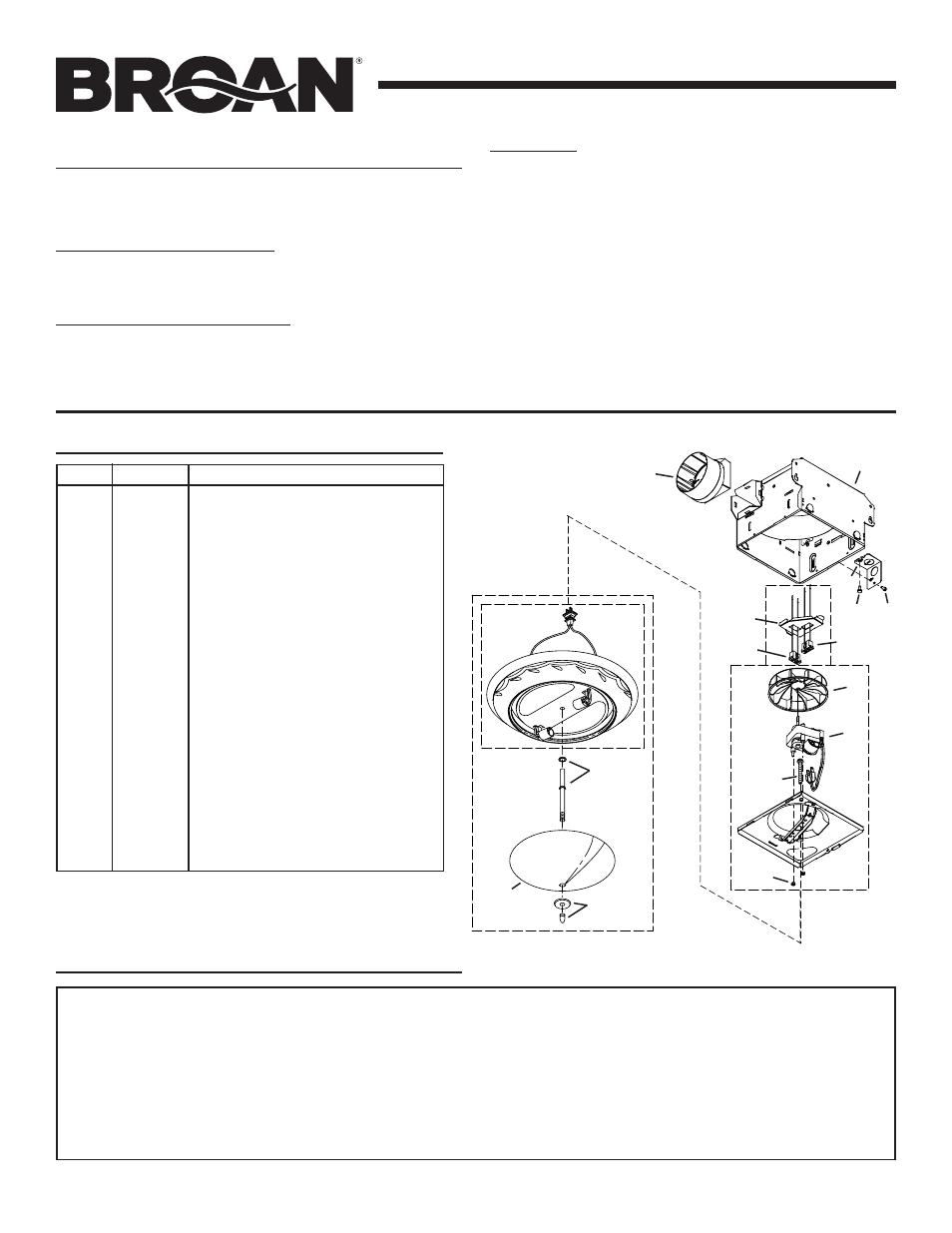 Uso y cuidado, Piezas de servicio, Garantia | Página 8 | Broan 755 User Manual | Page 8 / 8