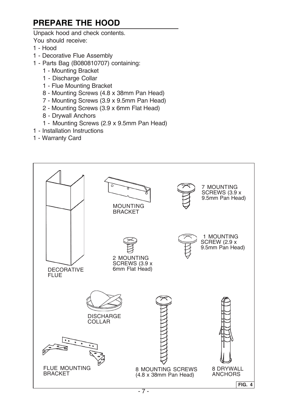 Prepare the hood | Broan WC26I User Manual | Page 7 / 44