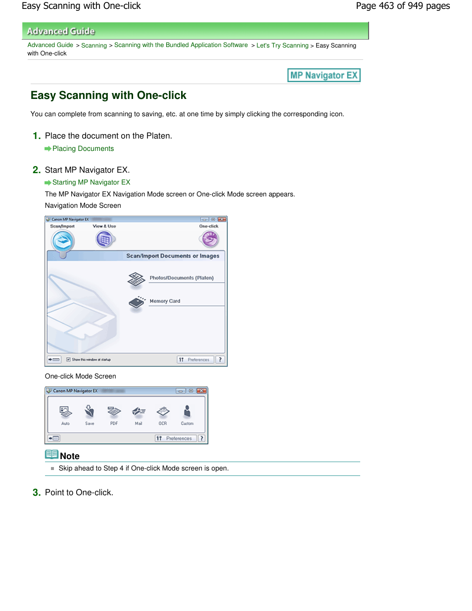 Easy scanning with one-click | Canon PIXMA MP560 User Manual | Page 463 / 949
