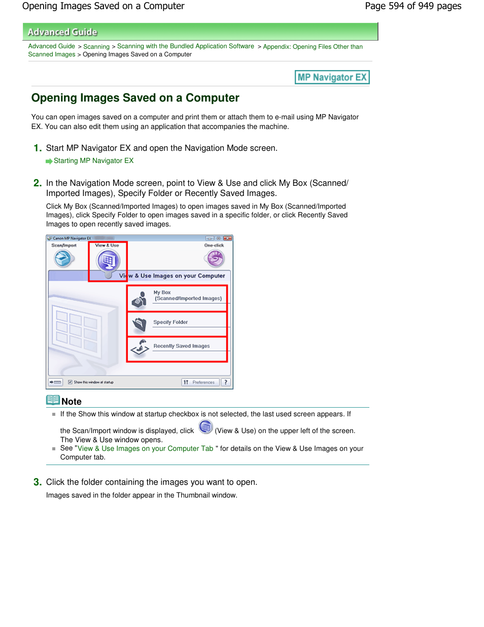 Opening images saved on a computer | Canon PIXMA MP560 User Manual | Page 594 / 949