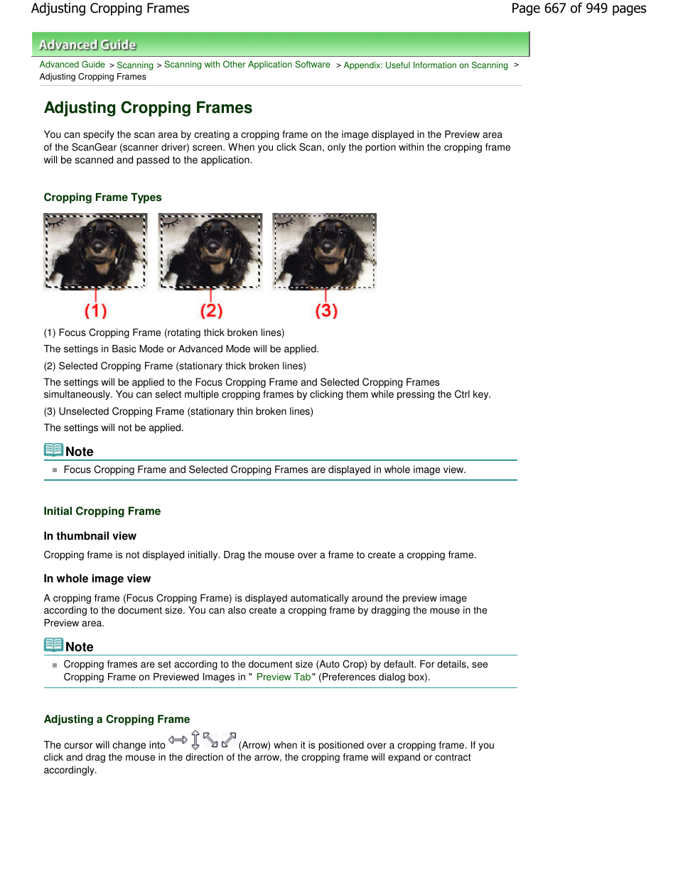 Adjusting cropping frames | Canon PIXMA MP560 User Manual | Page 667 / 949