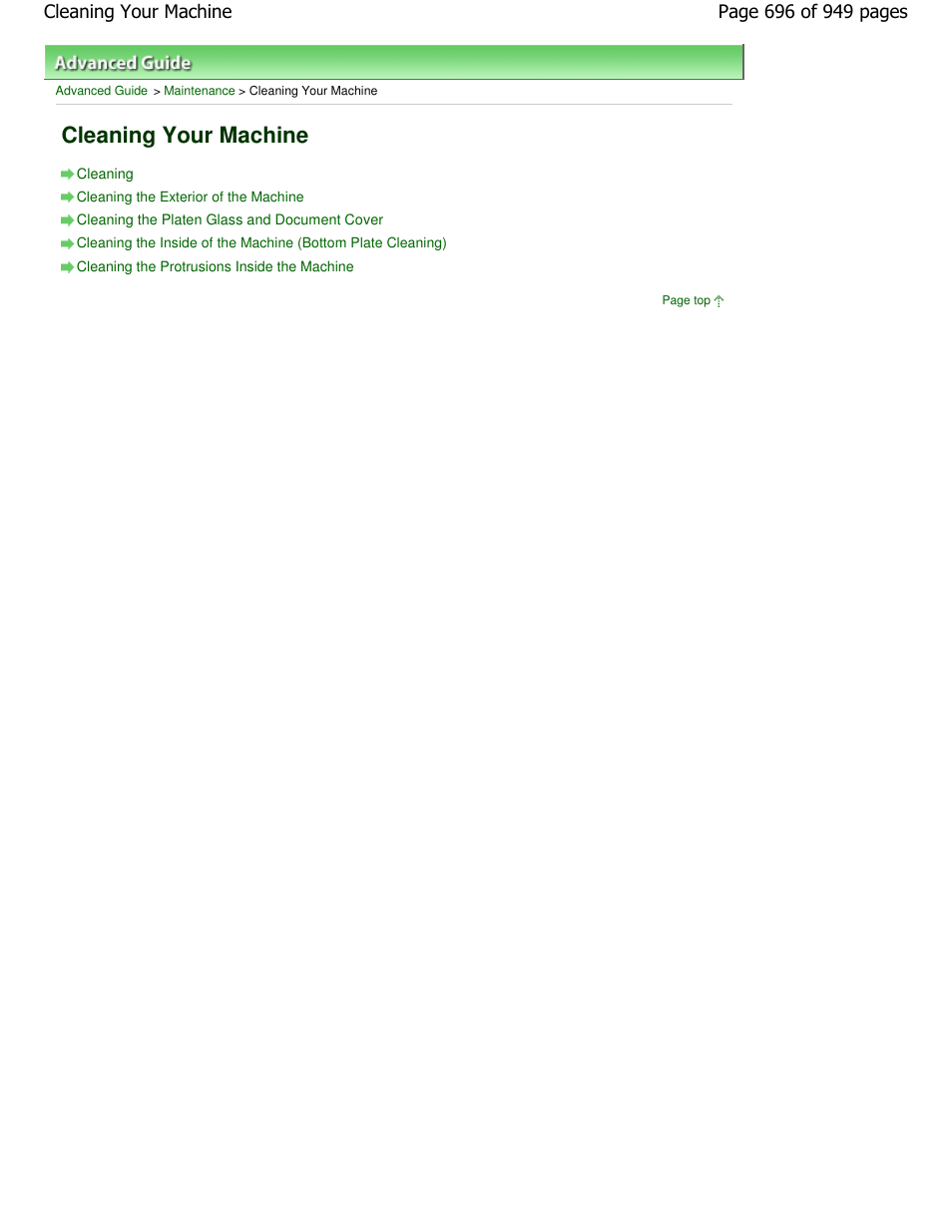 Cleaning your machine | Canon PIXMA MP560 User Manual | Page 696 / 949
