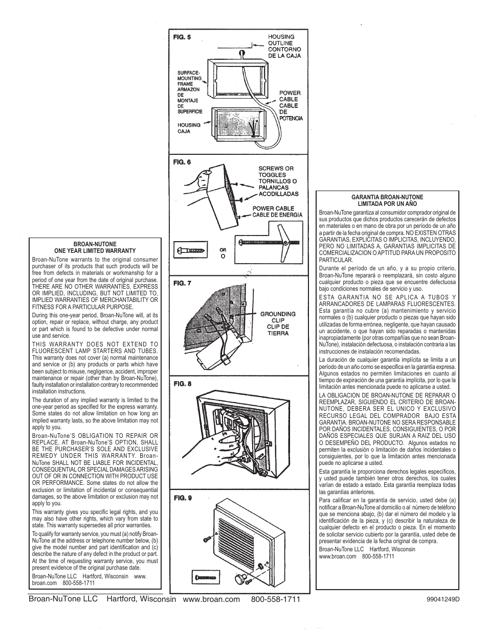 Broan Model 84 User Manual | Page 2 / 2