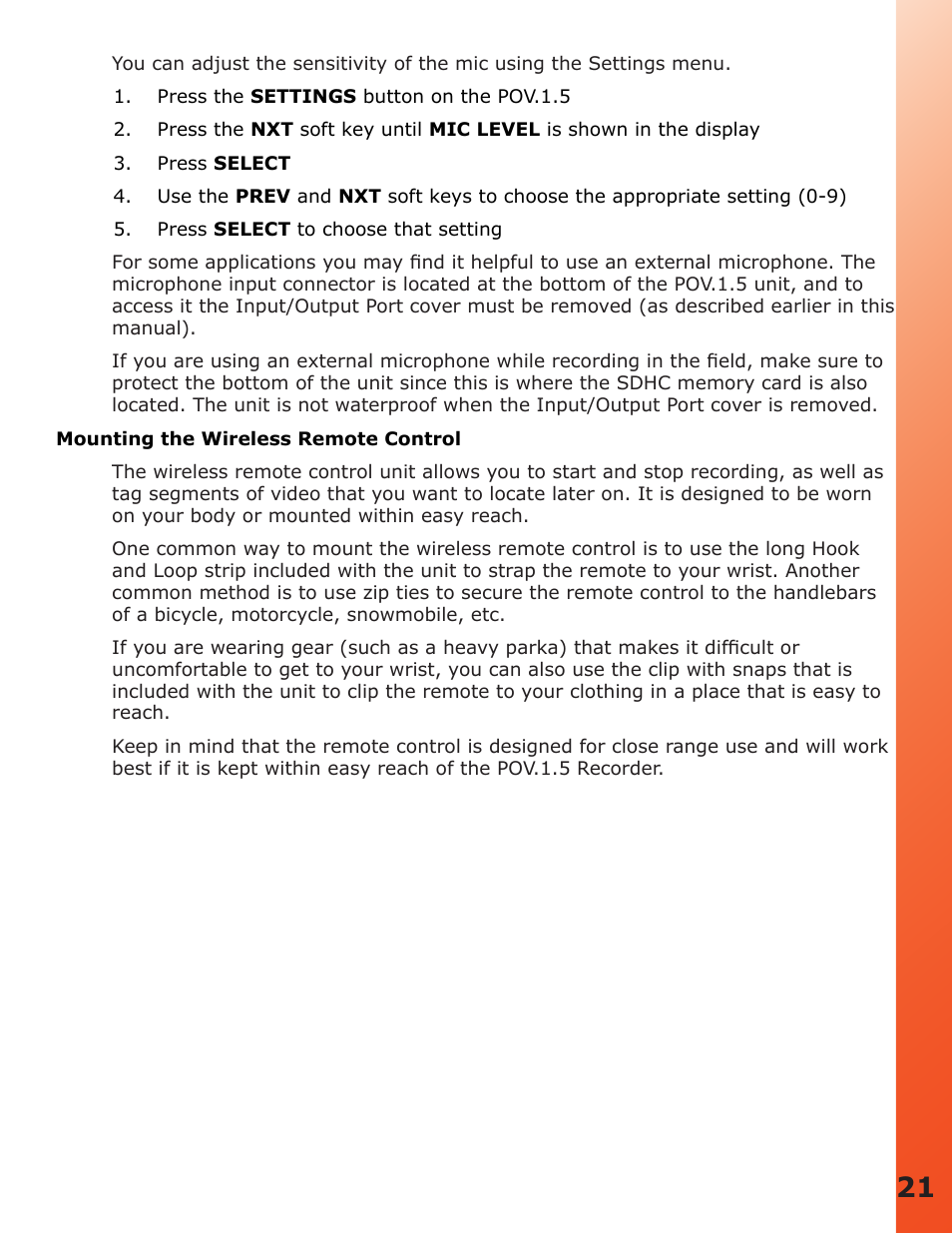 V.I.O. POV.1.5 User Manual | Page 21 / 34