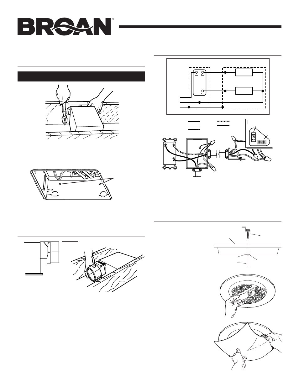 Connect the wiring, Existing construction, Page 3 | Model 758 | Broan 758 User Manual | Page 3 / 8