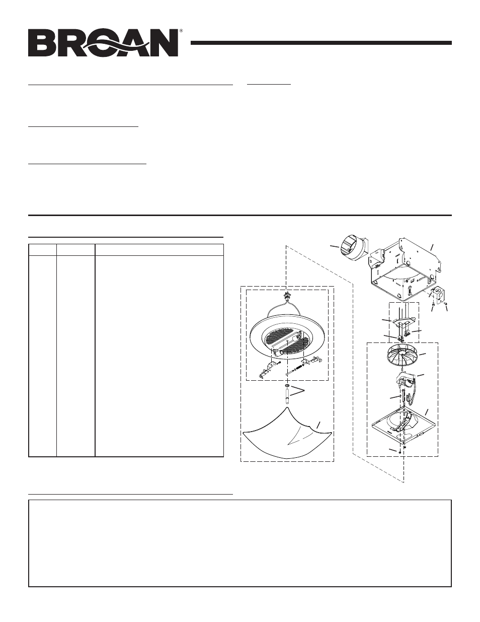 Uso y cuidado, Piezas de servicio, Garantia | Página 8 | Broan 758 User Manual | Page 8 / 8