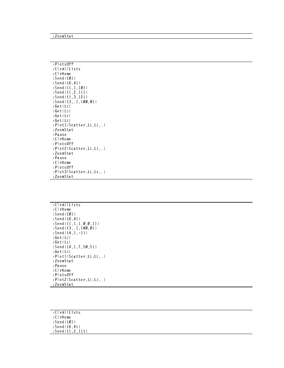Example 5: conversion equation setup (command 4), Example 6: data control setup (command 5) | Vernier LabPro User Manual | Page 93 / 96