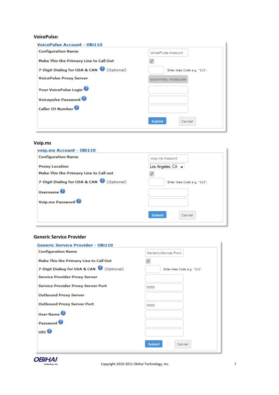 Obihai OBiTALK Portal Device Management (SIP & Google Voice) User Manual | Page 7 / 10