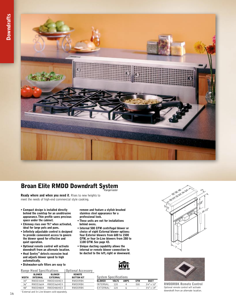 Broan elite rmdd downdraft system, Do wndrafts | Broan 61000EX User Manual | Page 16 / 48