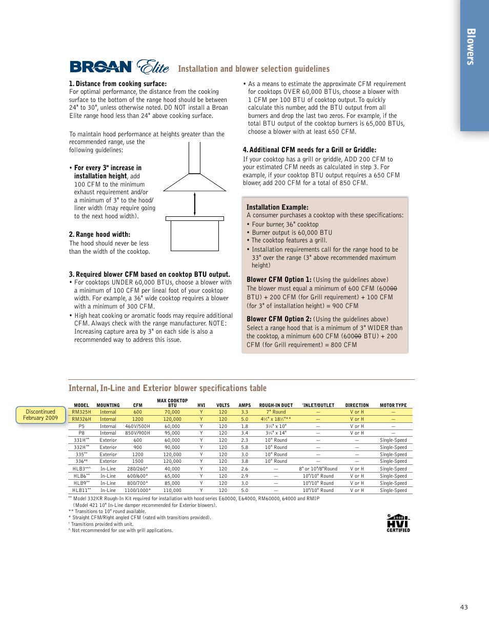 Blo wers | Broan 61000EX User Manual | Page 43 / 48