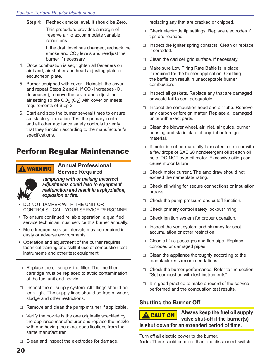 Perform regular maintenance | Beckett AFG User Manual | Page 20 / 24
