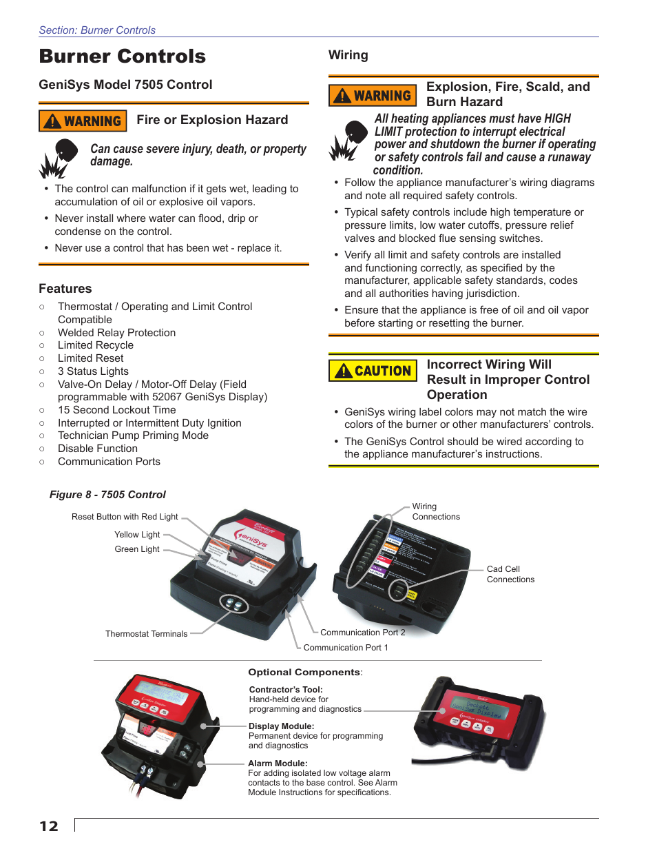 Burner controls | Beckett SM User Manual | Page 12 / 20