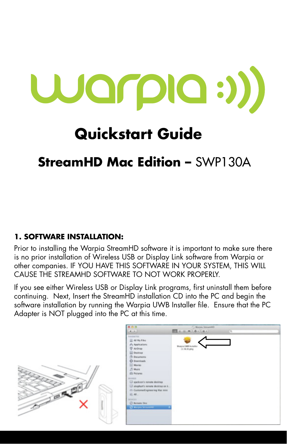 Warpia SWP130A User Manual | 4 pages