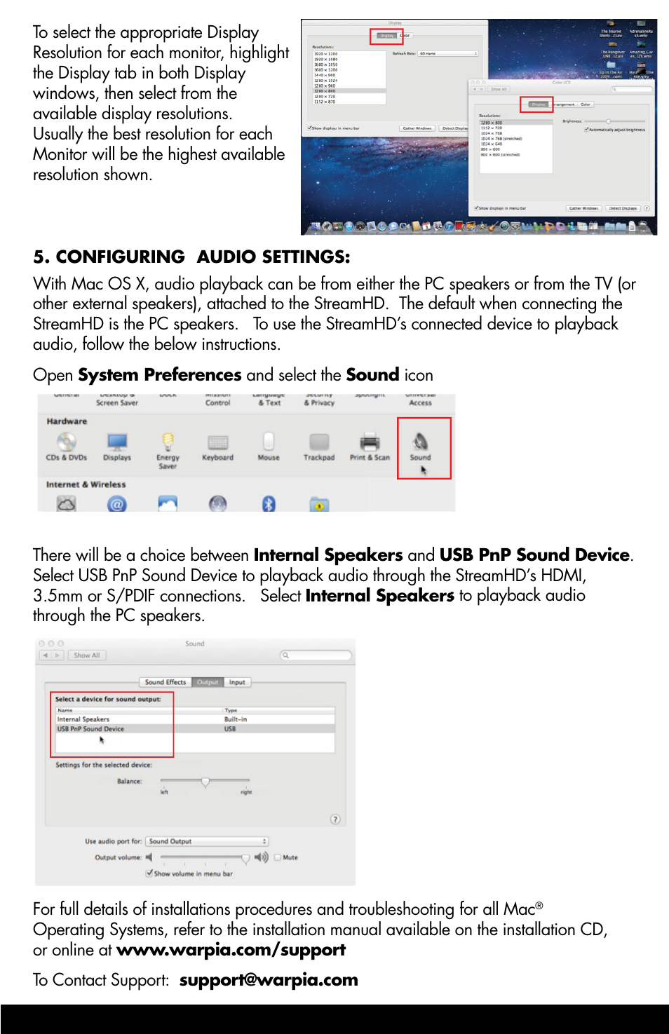 Quickstart guide, Streamhd mac edition – swp130a | Warpia SWP130A User Manual | Page 4 / 4