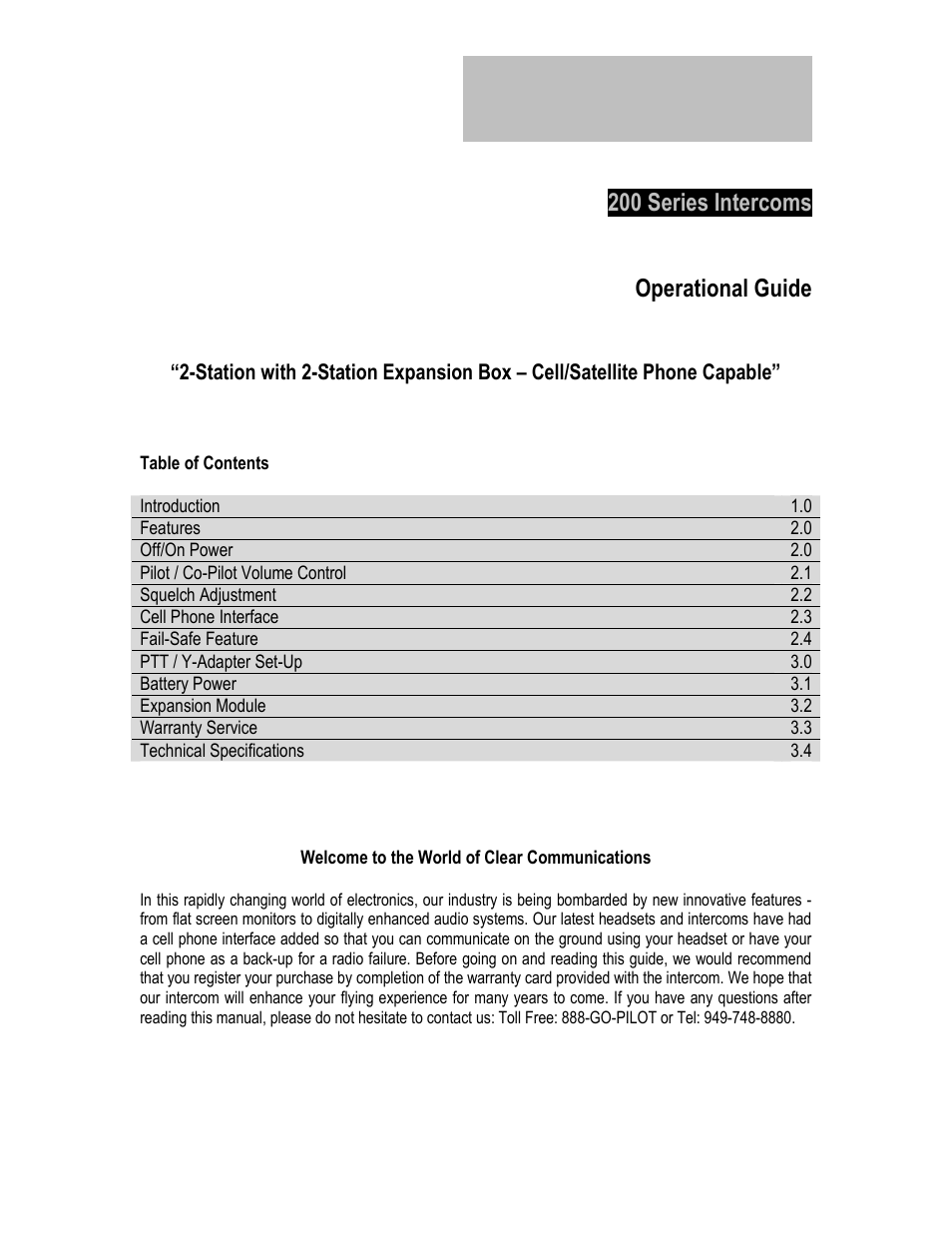 Pilot USA PA-200TE User Manual | 3 pages