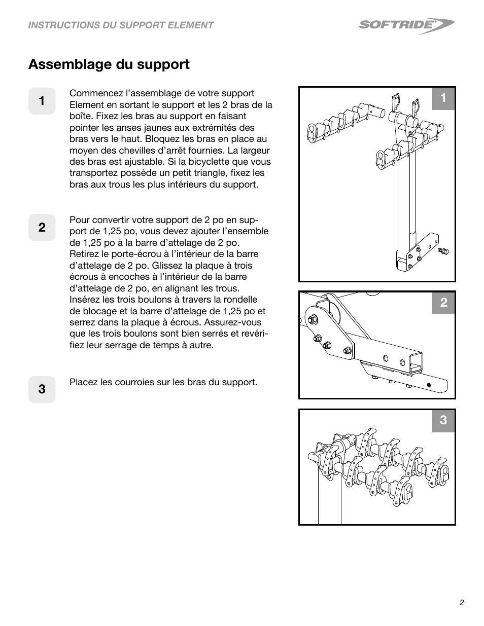 Assemblage du support | Softride 26248 Element 4 bike rack User Manual | Page 6 / 14