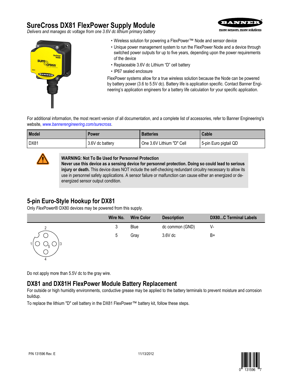 Banner SureCross DX81 User Manual | 3 pages