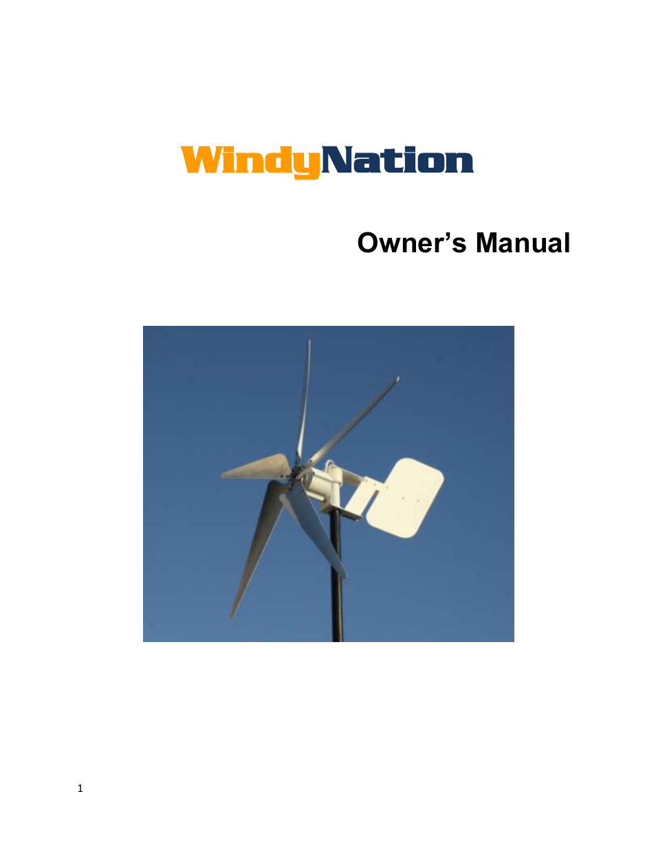 Windy Nation Rover Wind Turbine User Manual | 13 pages