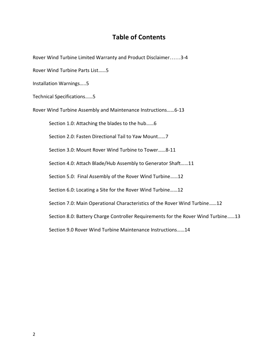 Windy Nation Rover Wind Turbine User Manual | Page 2 / 13