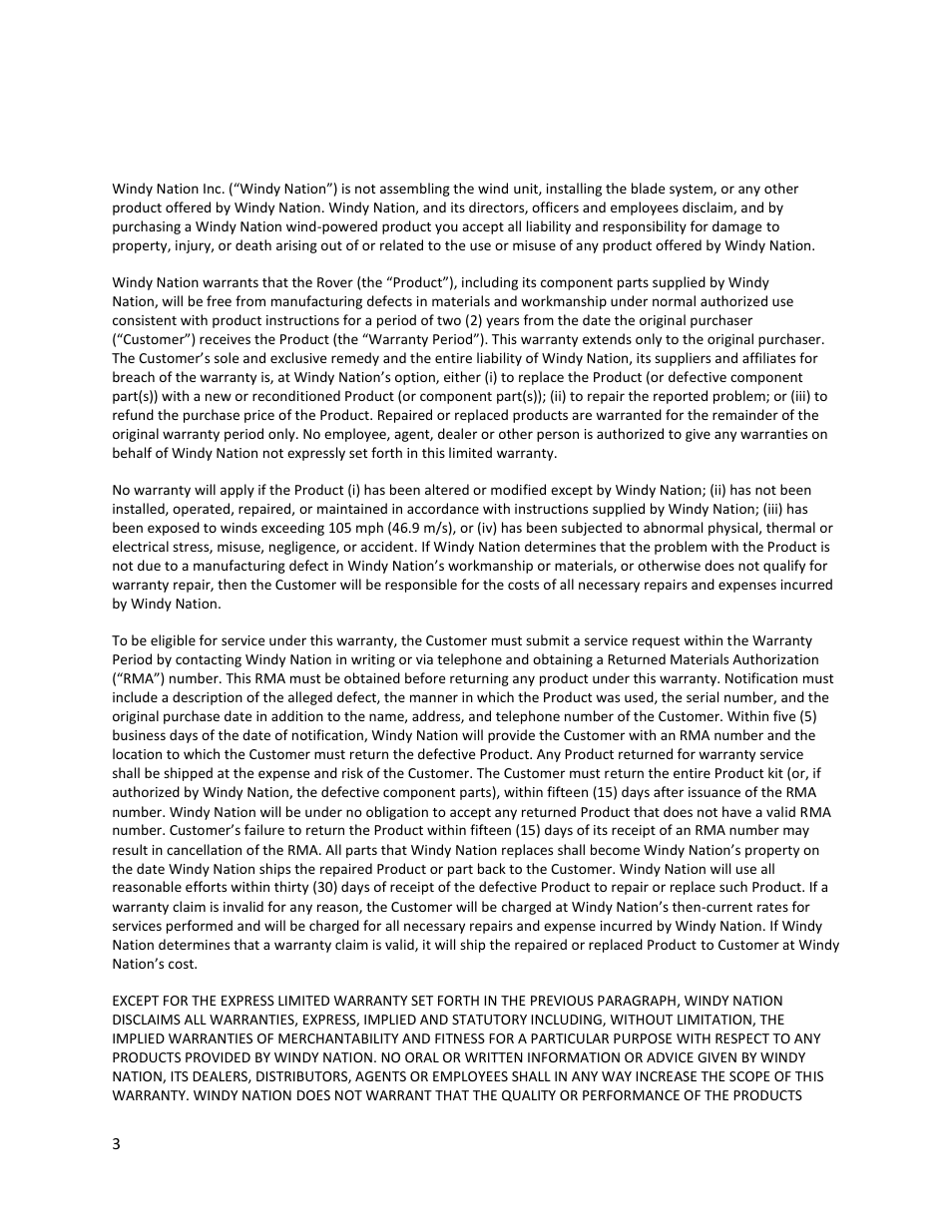 Windy Nation Rover Wind Turbine User Manual | Page 3 / 13