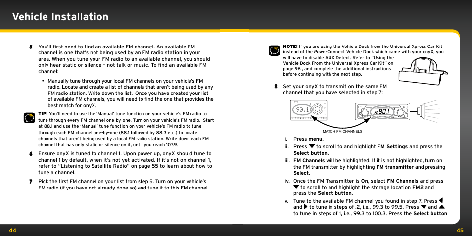 Vehicle installation | Audiovox ONYX User Manual | Page 23 / 58