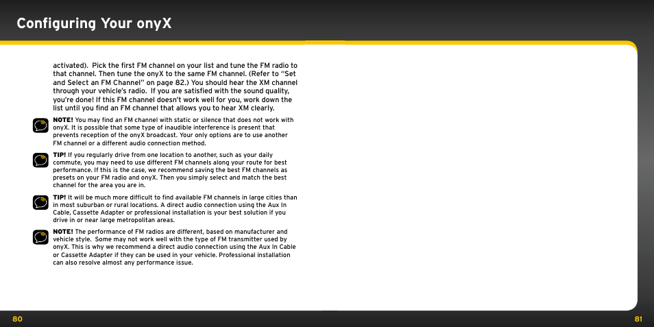 Configuring your onyx | Audiovox ONYX User Manual | Page 41 / 58