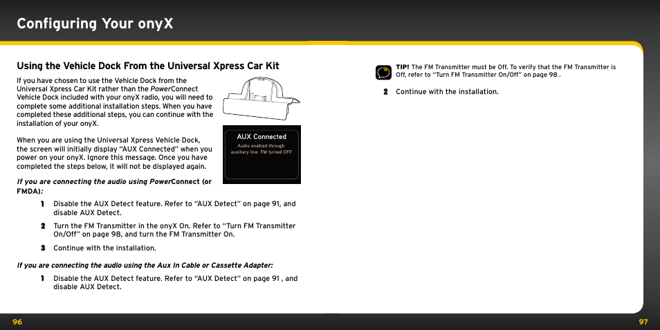 Configuring your onyx | Audiovox ONYX User Manual | Page 49 / 58