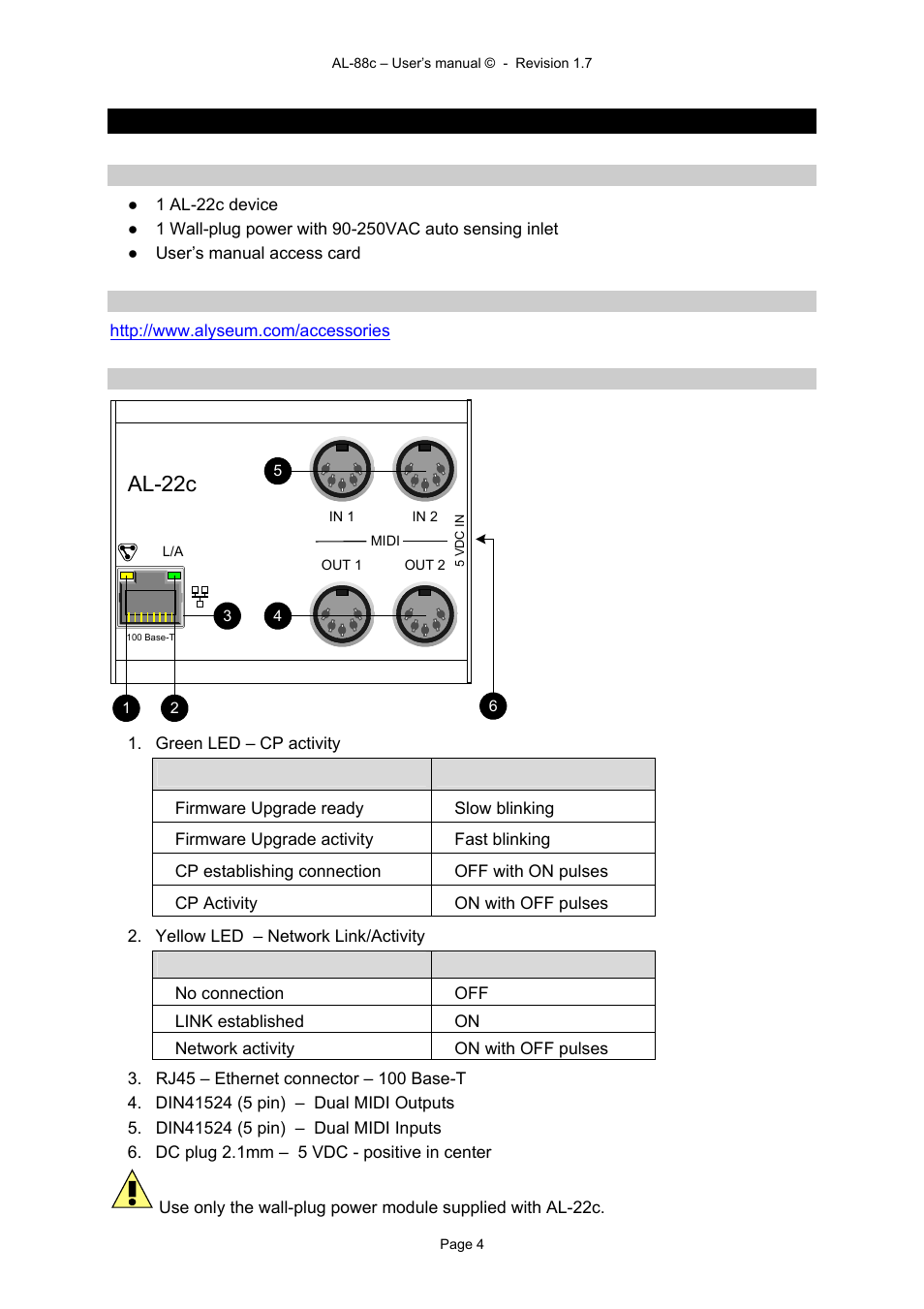 Alyseum, 4 hardware al-22c, Al-22c | Alyseum AL-22c User Manual | Page 4 / 12