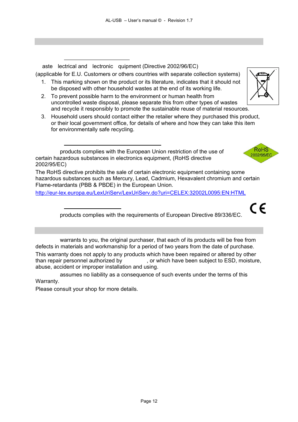 Alyseum AL-USB User Manual | Page 12 / 13