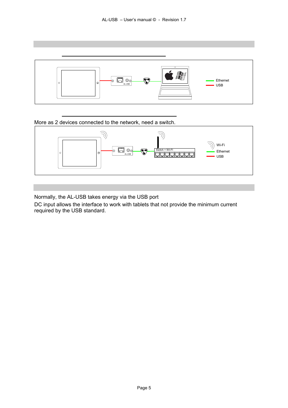 4 connecting, 5 power | Alyseum AL-USB User Manual | Page 5 / 13