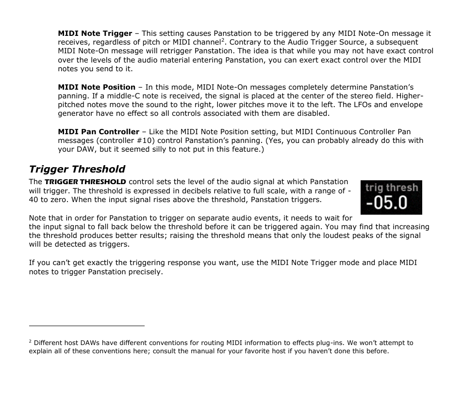 Trigger threshold | Audio Damage Panstation User Manual | Page 14 / 18