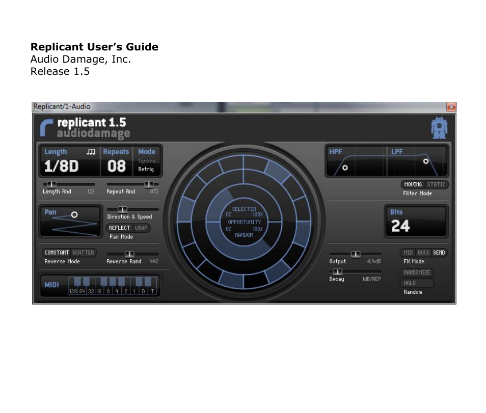 Audio Damage Replicant 1.5 User Manual | 18 pages